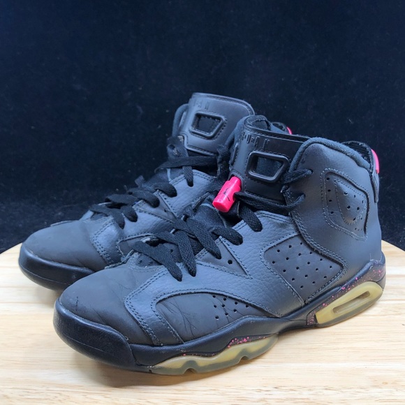 Nike Air Jordan 6 Retro Kids GS Anthracite Hyper Black Pink 543390-008 Size 5.5y - Picture 2 of 10